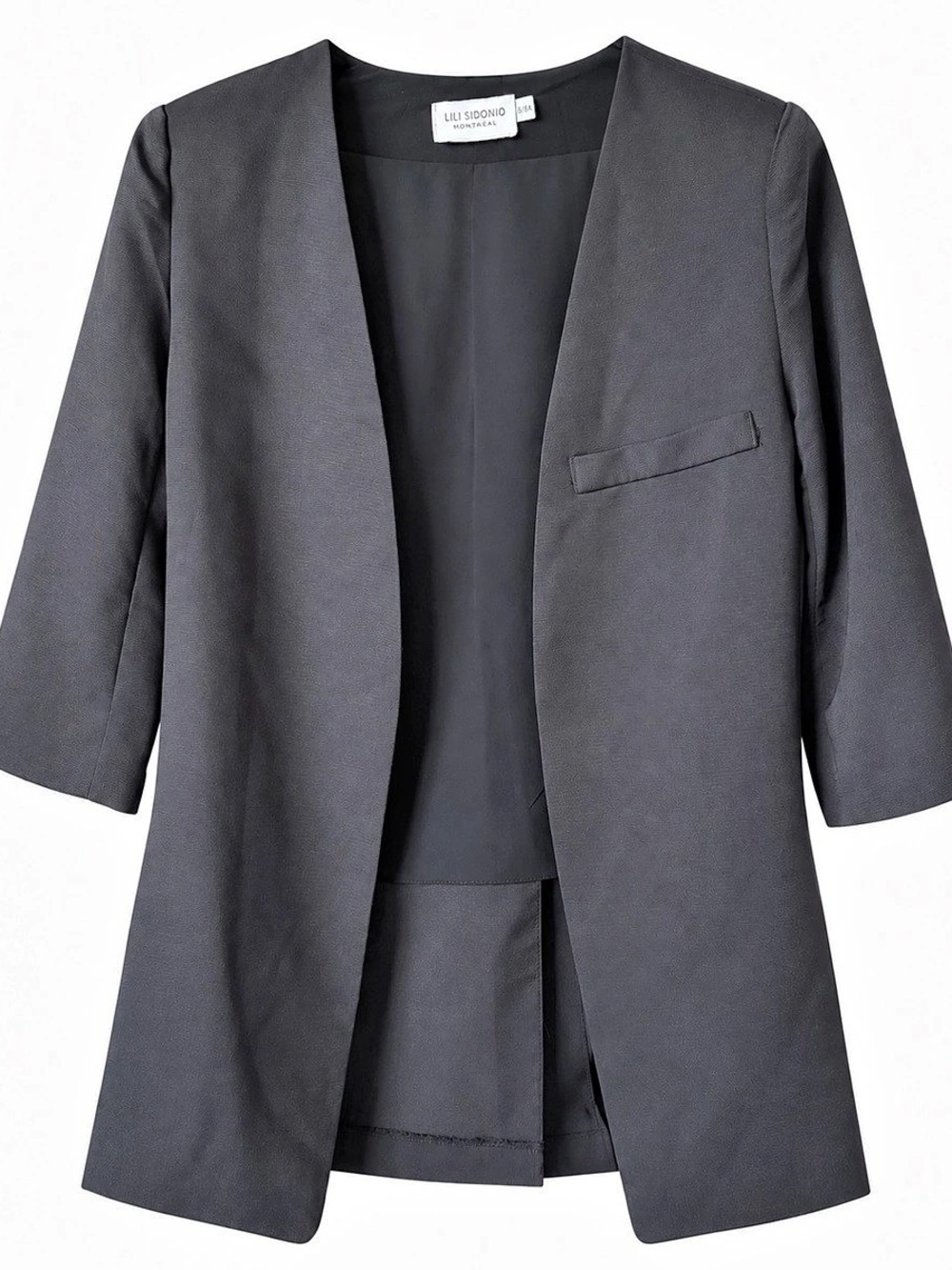 Lili Sidonio Molly Bracken Black Longline Open Front Blazer Women’s XS
